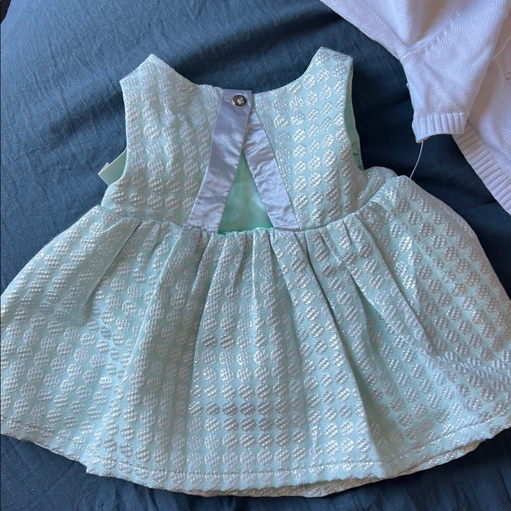 Carter's White Cardigan and Mint Dress Set - Picture 4 of 4